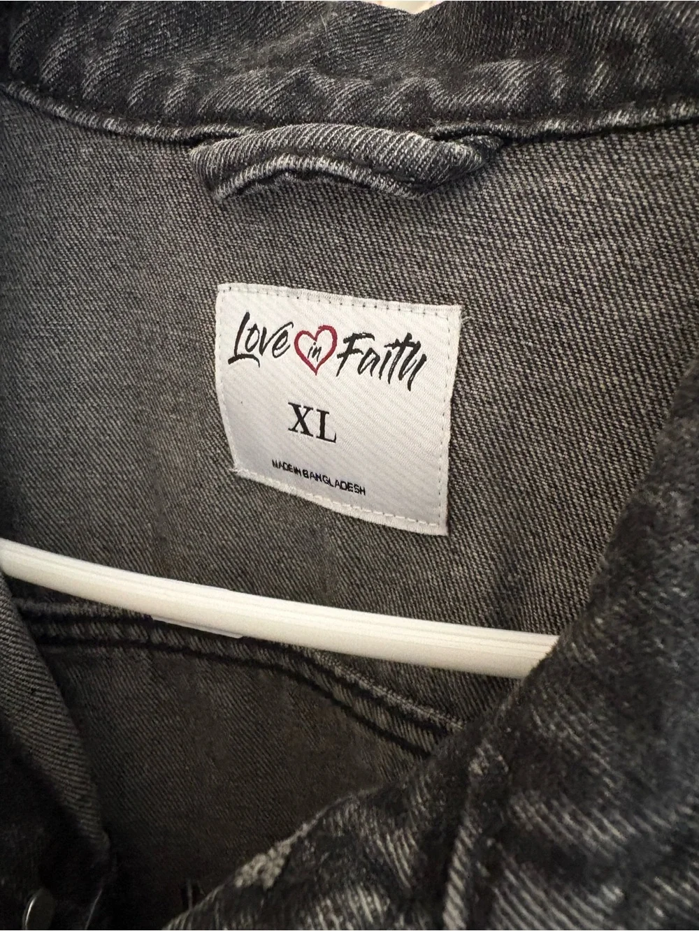 Love in Faith Black Denim Jacket